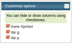 Customize options
